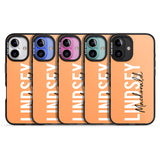 iPhone 16 Pro Max Personalised Bold Name: Peach Black Impact Phone Case