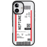 iPhone 16 Pro Max Personalised Neptune Space Travel Ticket Black Impact Phone Case