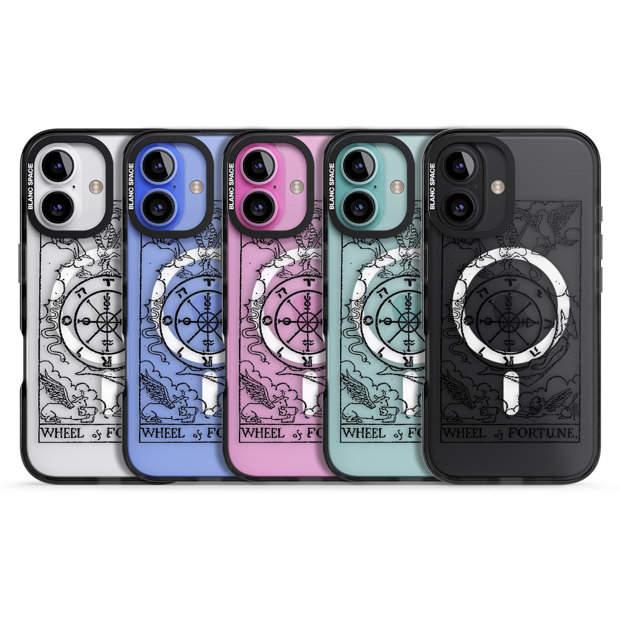 iPhone 16 Pro Max Personalised Wheel of Fortune Tarot Card - Transparent Black Impact Phone Case