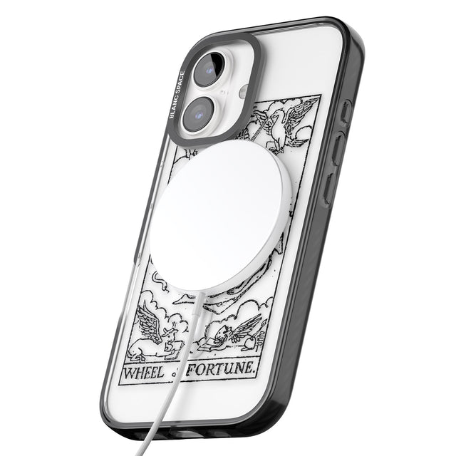 iPhone 16 Pro Max Personalised Wheel of Fortune Tarot Card - Transparent Black Impact Phone Case