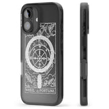 iPhone 16 Pro Max Personalised Wheel of Fortune Tarot Card - White Transparent Black Impact Phone Case