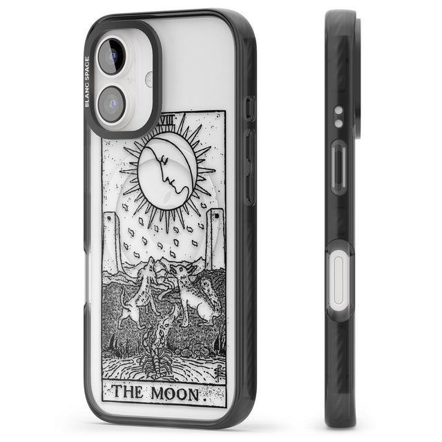 iPhone 16 Pro Max Personalised The Moon Tarot Card - Transparent Black Impact Phone Case