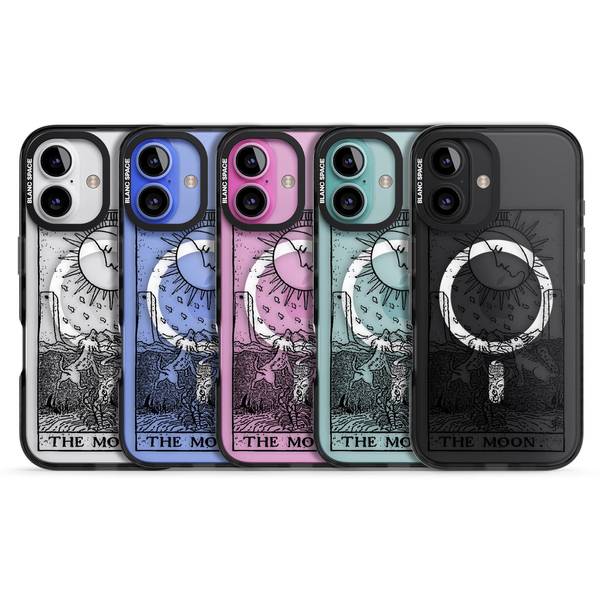 iPhone 16 Pro Max Personalised The Moon Tarot Card - Transparent Black Impact Phone Case