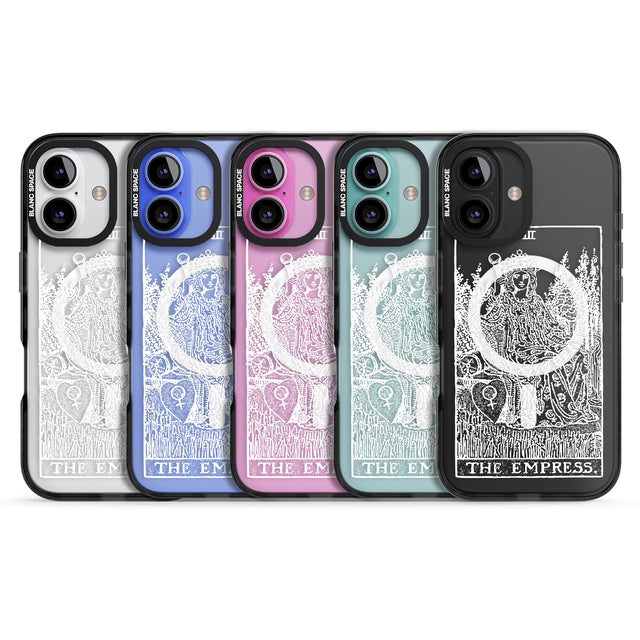 iPhone 16 Pro Max Personalised The Empress Tarot Card - White Transparent Black Impact Phone Case