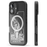 iPhone 16 Pro Max Personalised Strength Tarot Card - White Transparent Black Impact Phone Case