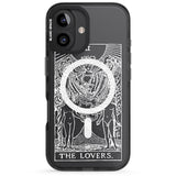 iPhone 16 Pro Max Personalised The Lovers Tarot Card - White Transparent Black Impact Phone Case