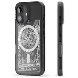 iPhone 16 Pro Max Personalised The Lovers Tarot Card - White Transparent Black Impact Phone Case