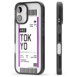 iPhone 16 Pro Max Personalised Tokyo Boarding Pass Black Impact Phone Case