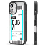 iPhone 16 Pro Max Personalised Dubai Boarding Pass Black Impact Phone Case