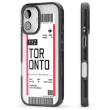 iPhone 16 Pro Max Personalised Toronto Boarding Pass Black Impact Phone Case