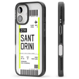 iPhone 16 Pro Max Personalised Santorini Boarding Pass Black Impact Phone Case