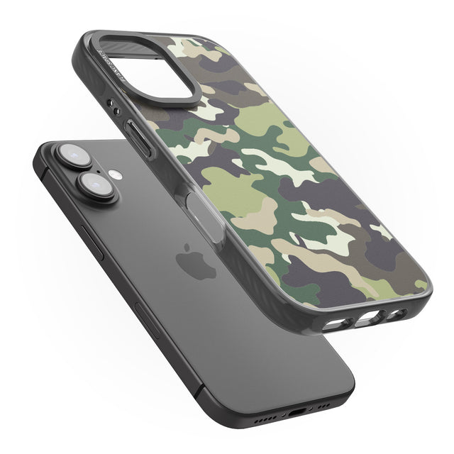 iPhone 16 Pro Max Green Camo Black Impact Phone Case