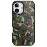 iPhone 16 Pro Max Forest Green Camo Black Impact Phone Case