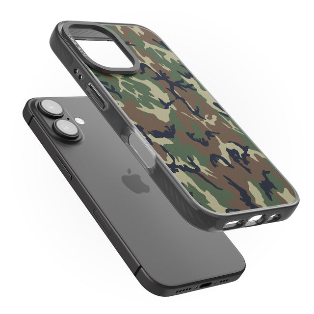 iPhone 16 Pro Max Forest Green Camo Black Impact Phone Case