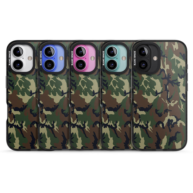 iPhone 16 Pro Max Forest Green Camo Black Impact Phone Case