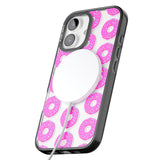 iPhone 16 Pro Max Pink Donut Pattern Black Impact Phone Case