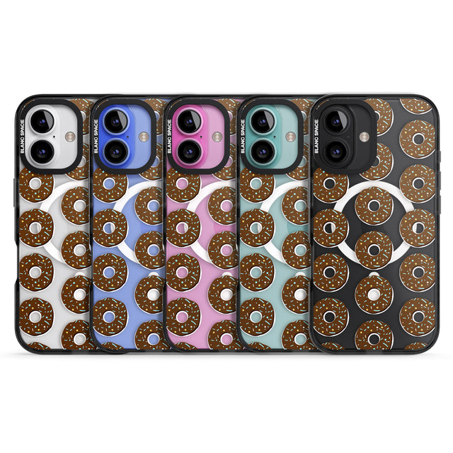 iPhone 16 Pro Max Chocolate Donut Pattern Black Impact Phone Case