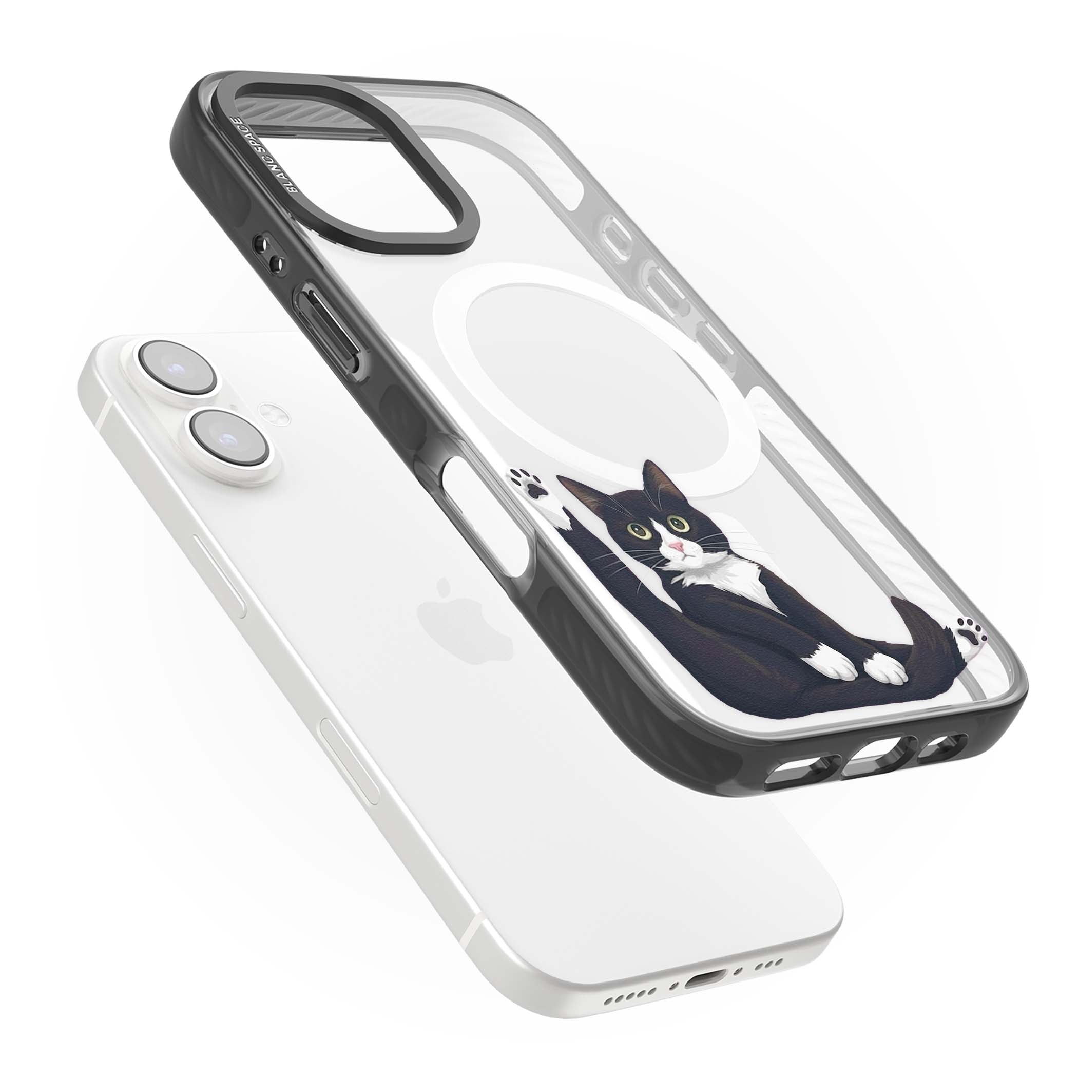 Mid-Groom Cat animals iPhone case | Black Impact Magsafe case for iPhone 16, iPhone 16 Plus