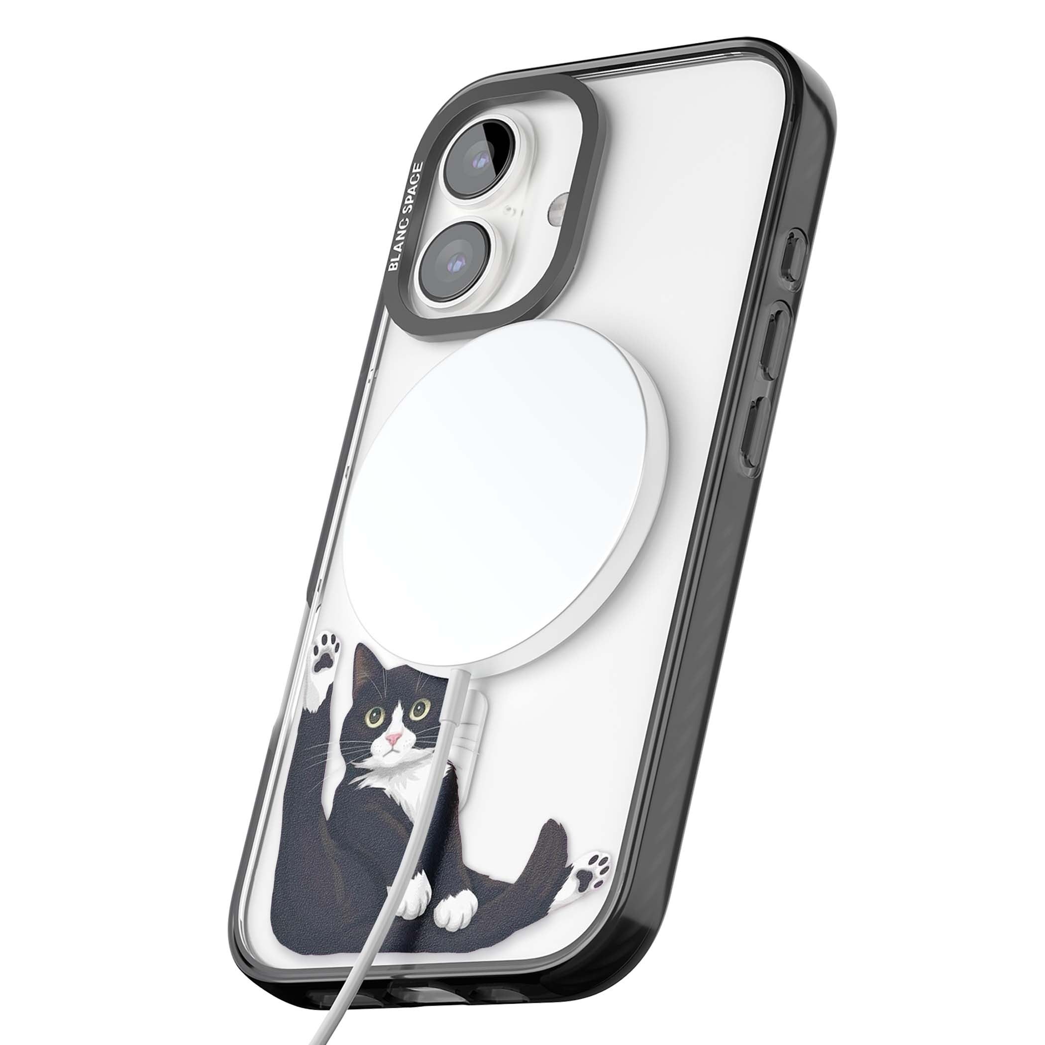 Mid-Groom Cat animals iPhone case | Black Impact Magsafe case for iPhone 16, iPhone 16 Plus