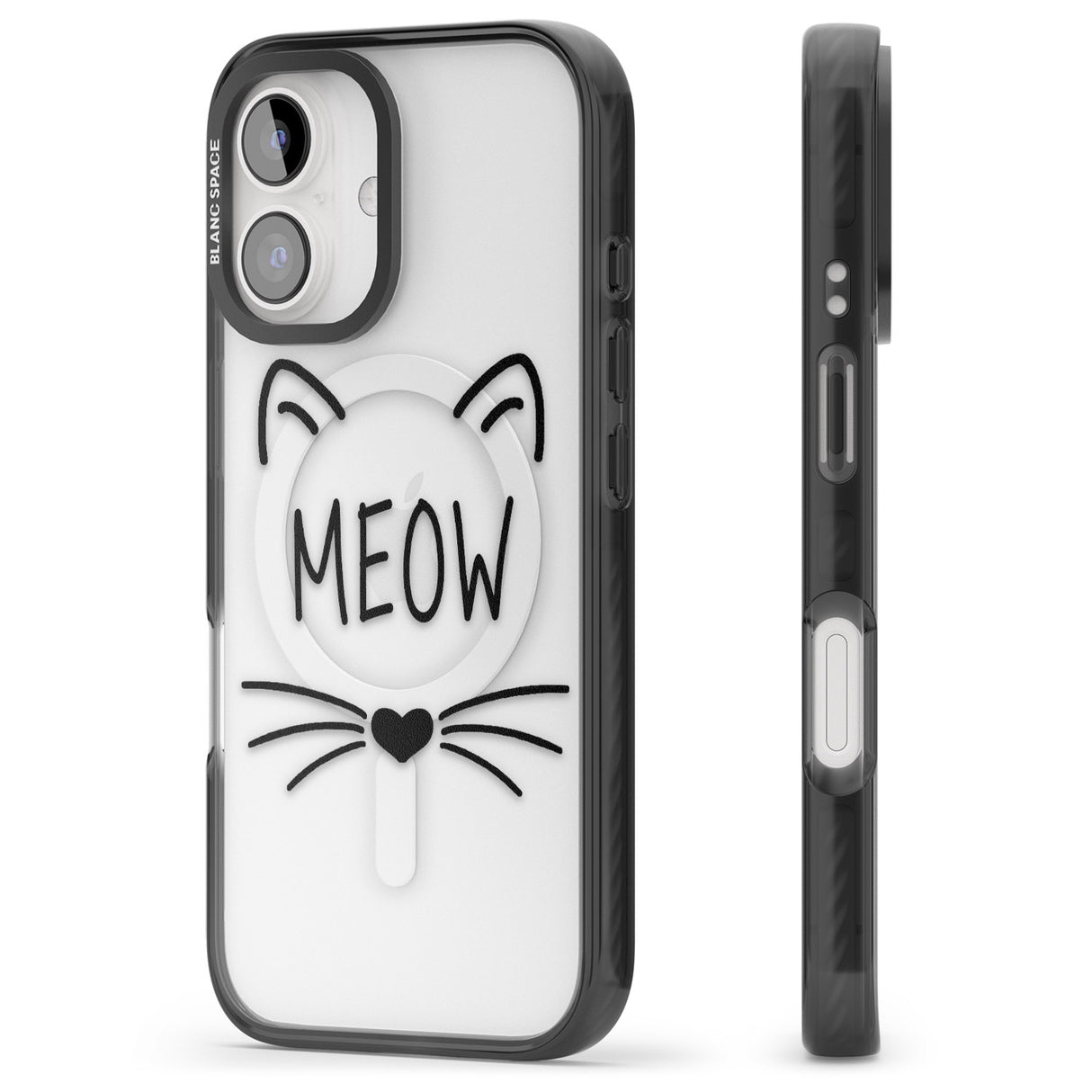 iPhone 16 Pro Max Cat Whiskers Black Impact Phone Case