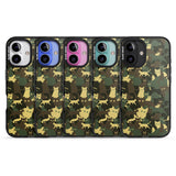 iPhone 16 Pro Max Forest Green Cat Camouflage Pattern Black Impact Phone Case