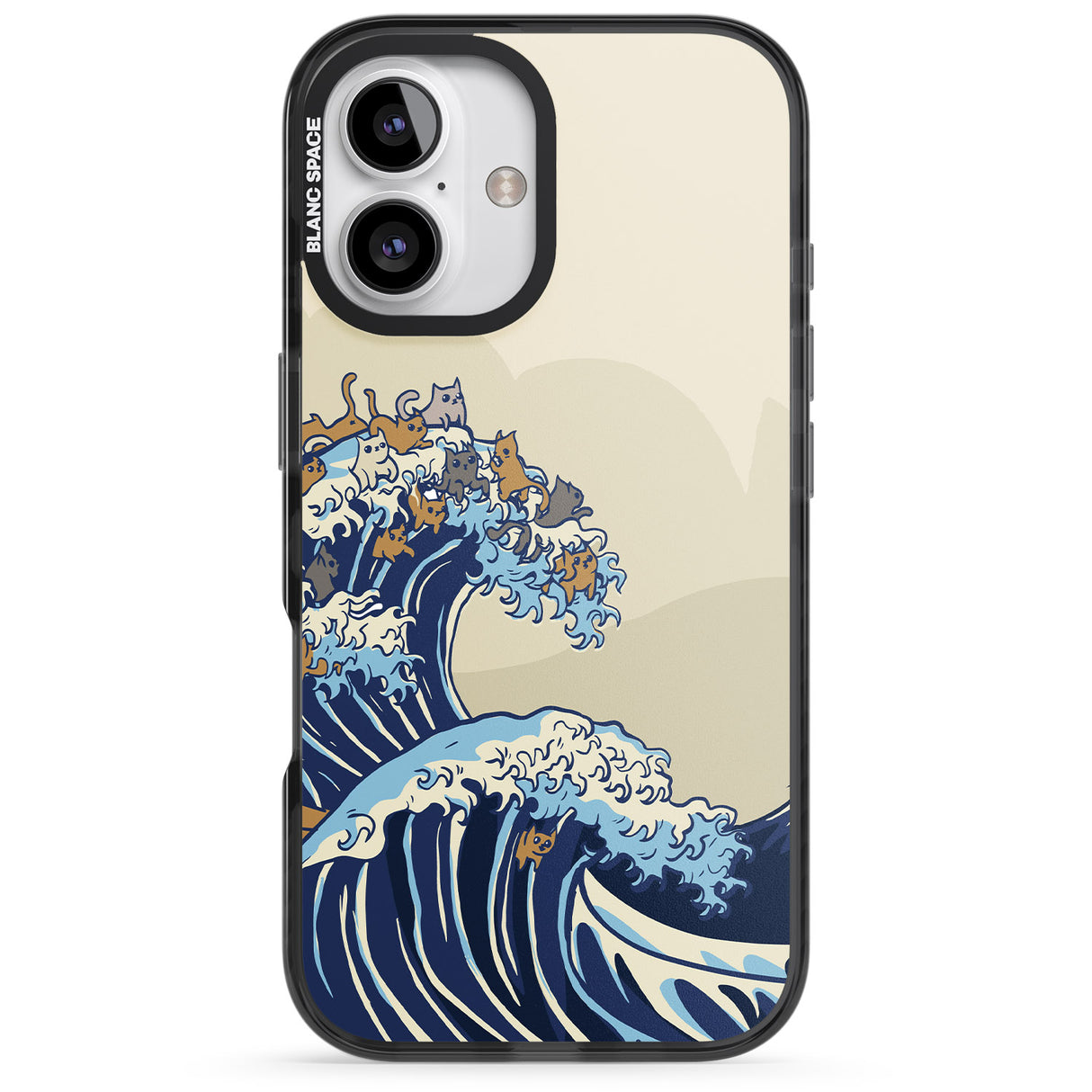 iPhone 16 Pro Max The Great Cat Wave Black Impact Phone Case