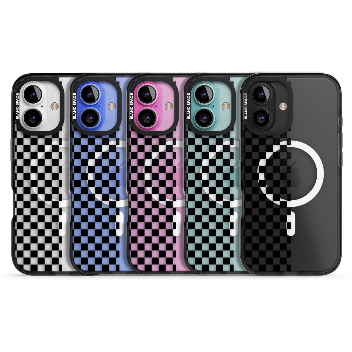 iPhone 16 Pro Max Checker: Half Black Check on Clear Black Impact Phone Case