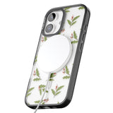 iPhone 16 Pro Max Christmas Holly Pattern Black Impact Phone Case