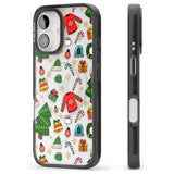 iPhone 16 Pro Max Christmas Mixture Pattern Black Impact Phone Case