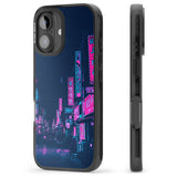 iPhone 16 Pro Max Pink & Turquoise - Neon Cities Black Impact Phone Case