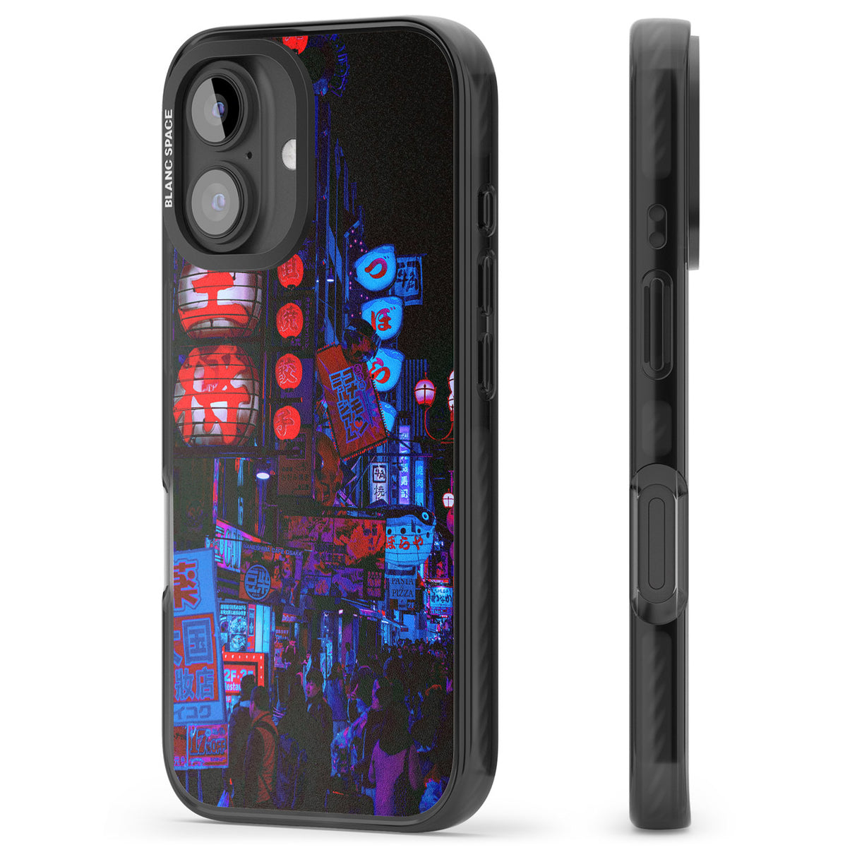 iPhone 16 Pro Max Red & Turquoise - Neon Cities Photographs Black Impact Phone Case