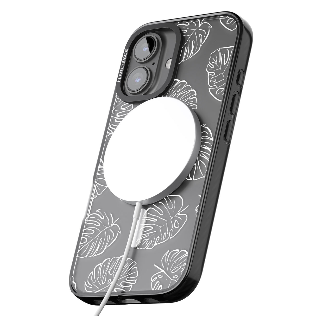 iPhone 16 Pro Max Monstera Leaves Black Impact Phone Case