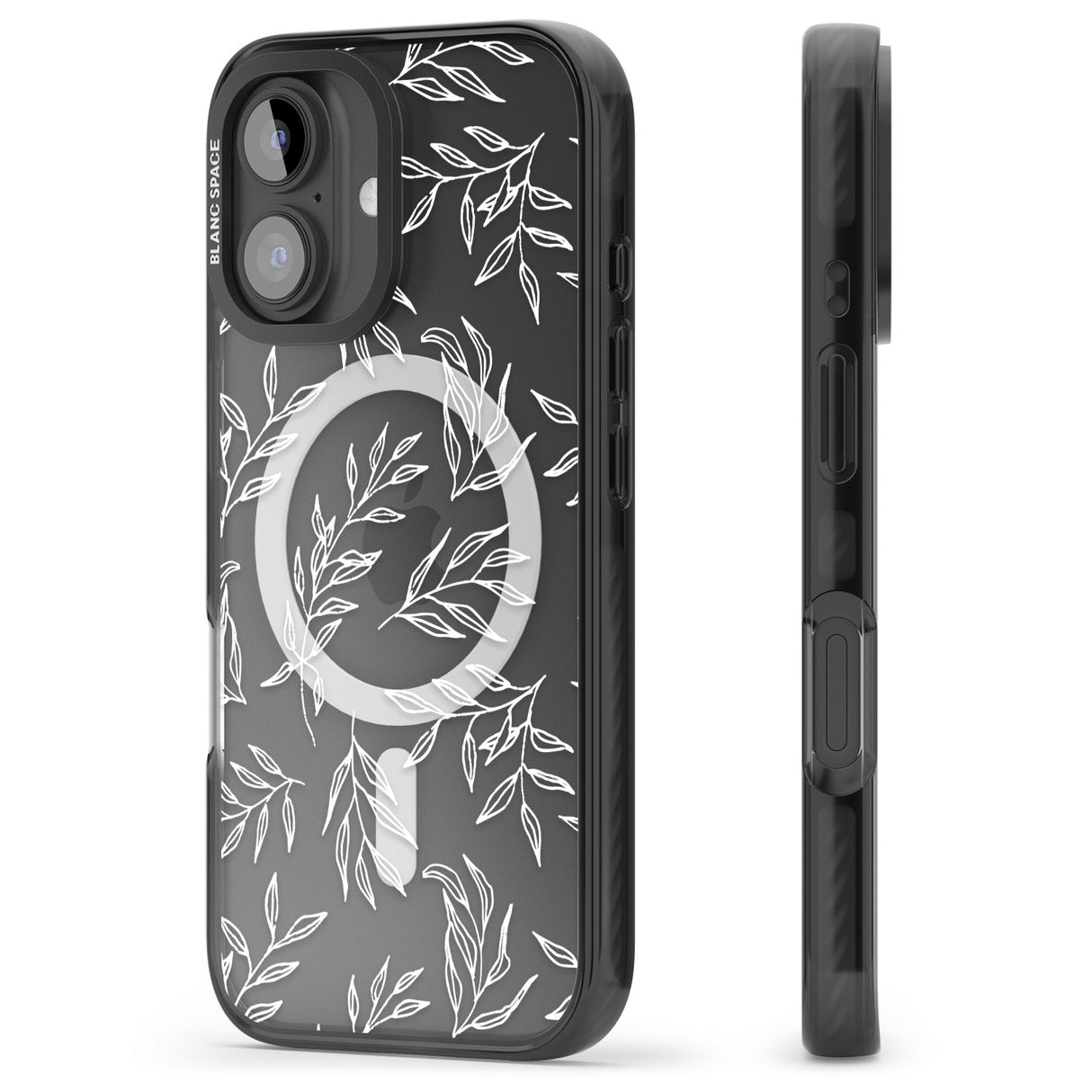 iPhone 16 Pro Max Leafy Botanical Black Impact Phone Case