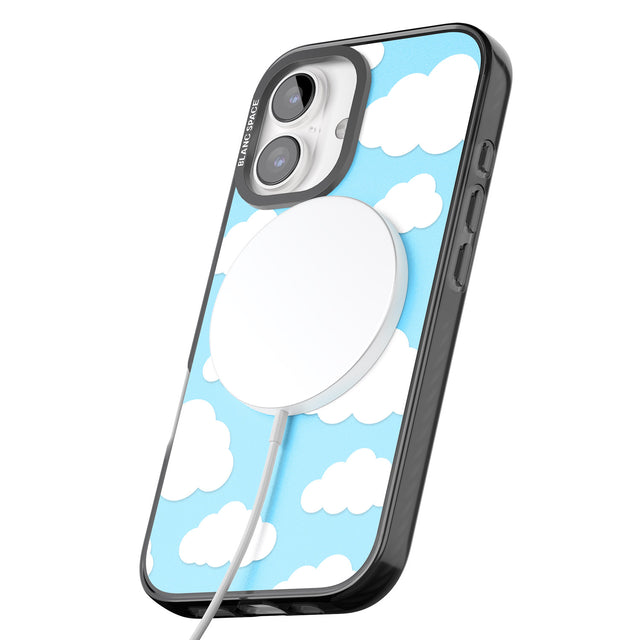 iPhone 16 Pro Max Blue Sky & Clouds Pattern Clear Impact Phone Case + Magsafe