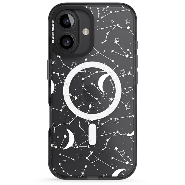 iPhone 16 Pro Max White Constellations Black Impact Phone Case