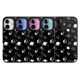 iPhone 16 Pro Max White Planets on Black Black Impact Phone Case