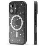 iPhone 16 Pro Max White Stars on Clear Black Impact Phone Case