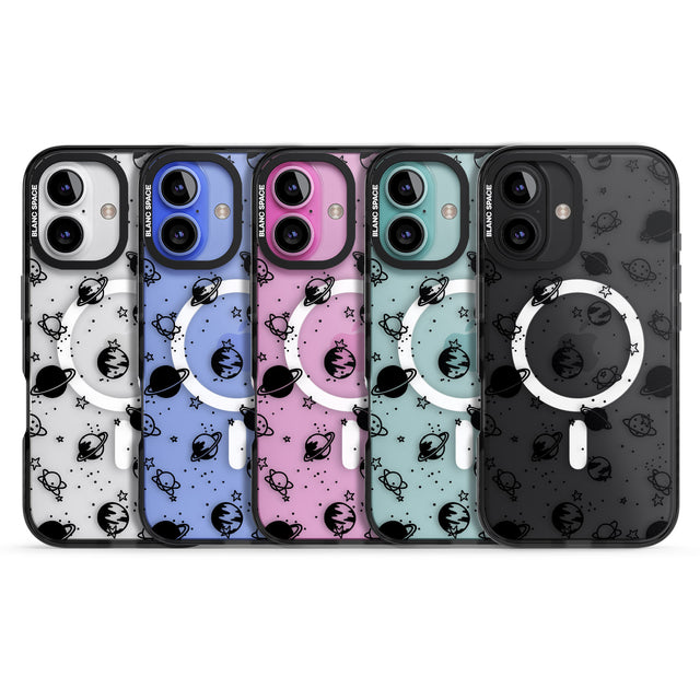 iPhone 16 Pro Max Planets Black Impact Phone Case