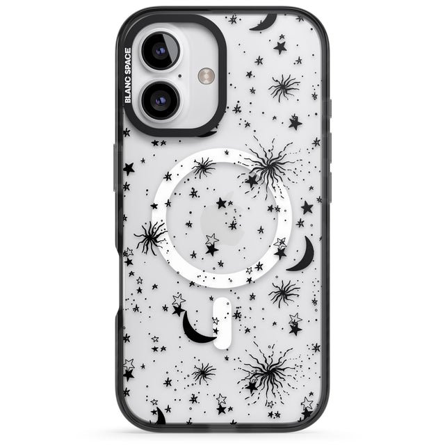 iPhone 16 Pro Max Moons & Stars Black Impact Phone Case