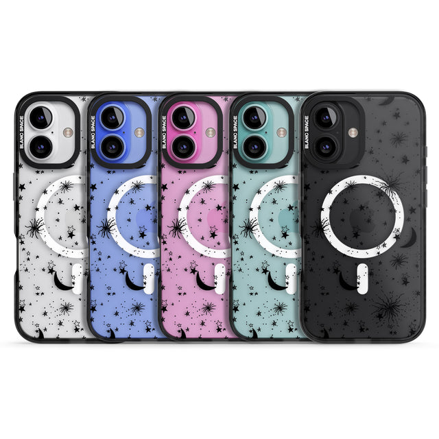 iPhone 16 Pro Max Moons & Stars Black Impact Phone Case