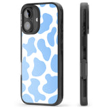 iPhone 16 Pro Max Blue and White Cow Print Black Impact Phone Case