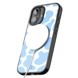 iPhone 16 Pro Max Blue and White Cow Print Black Impact Phone Case