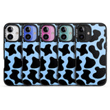 iPhone 16 Pro Max Blue and Black Cow Print Black Impact Phone Case