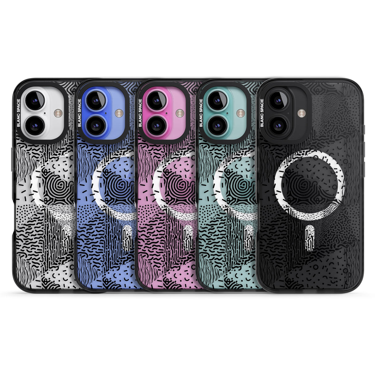 iPhone 16 Pro Max Pattern Mashup (Black) Black Impact Phone Case