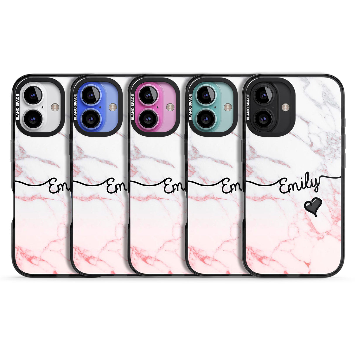 iPhone 16 Pro Max Pink Fade Marble Black Impact Phone Case