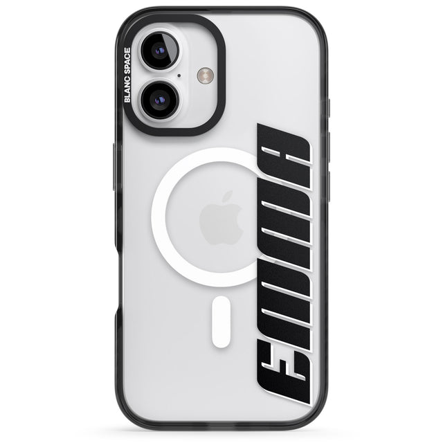 iPhone 16 Pro Max Personalised Clear Text 4A Black Impact Phone Case