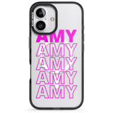 iPhone 16 Pro Max Personalised Clear Text 5D Black Impact Phone Case