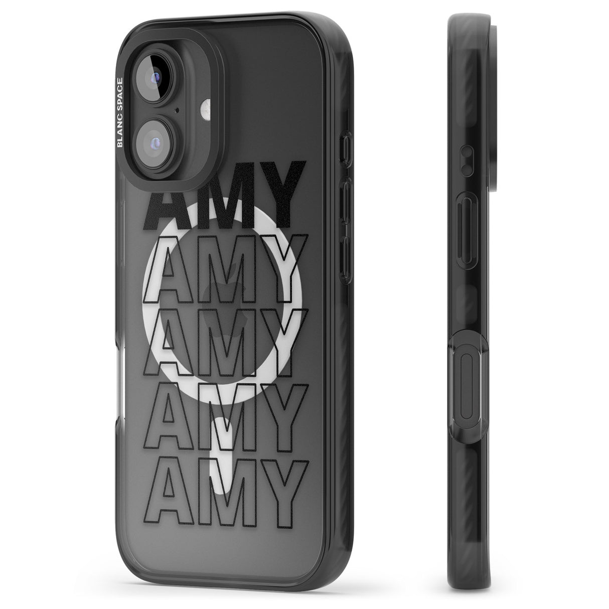 iPhone 16 Pro Max Personalised Clear Text 5E Black Impact Phone Case