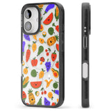 iPhone 16 Pro Max Mixed Kawaii Food Icons - Clear Black Impact Phone Case