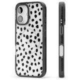 iPhone 16 Pro Max Black on Transparent Dalmatian Polka Dot Spots Black Impact Phone Case